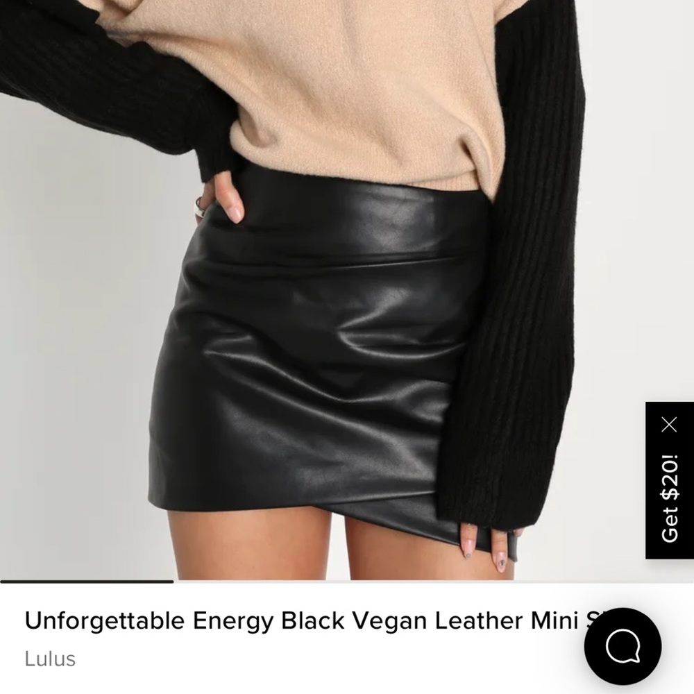 Lulu's Black Leather Mini Skirt